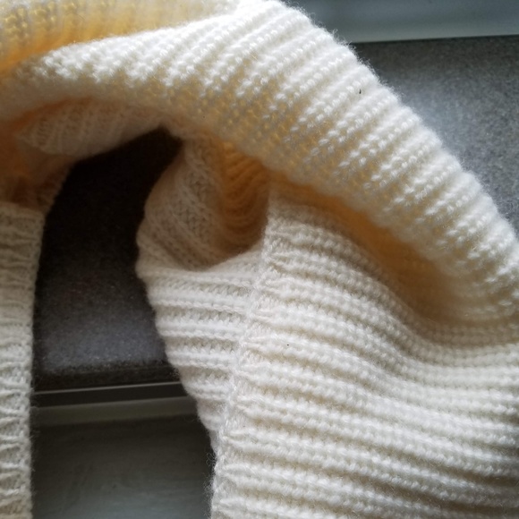 Cream Off White Rib Knit Winter Infinity Scarf - Picture 7 of 7